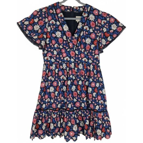 kate spade Dresses & Skirts - Kate spade womens size 12 shift dress blue pink boho whimsigoth flutter sleeve